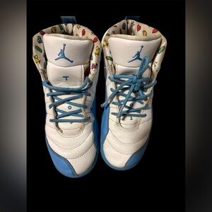 Jordan White and University Blue Kids Basketball Shoes